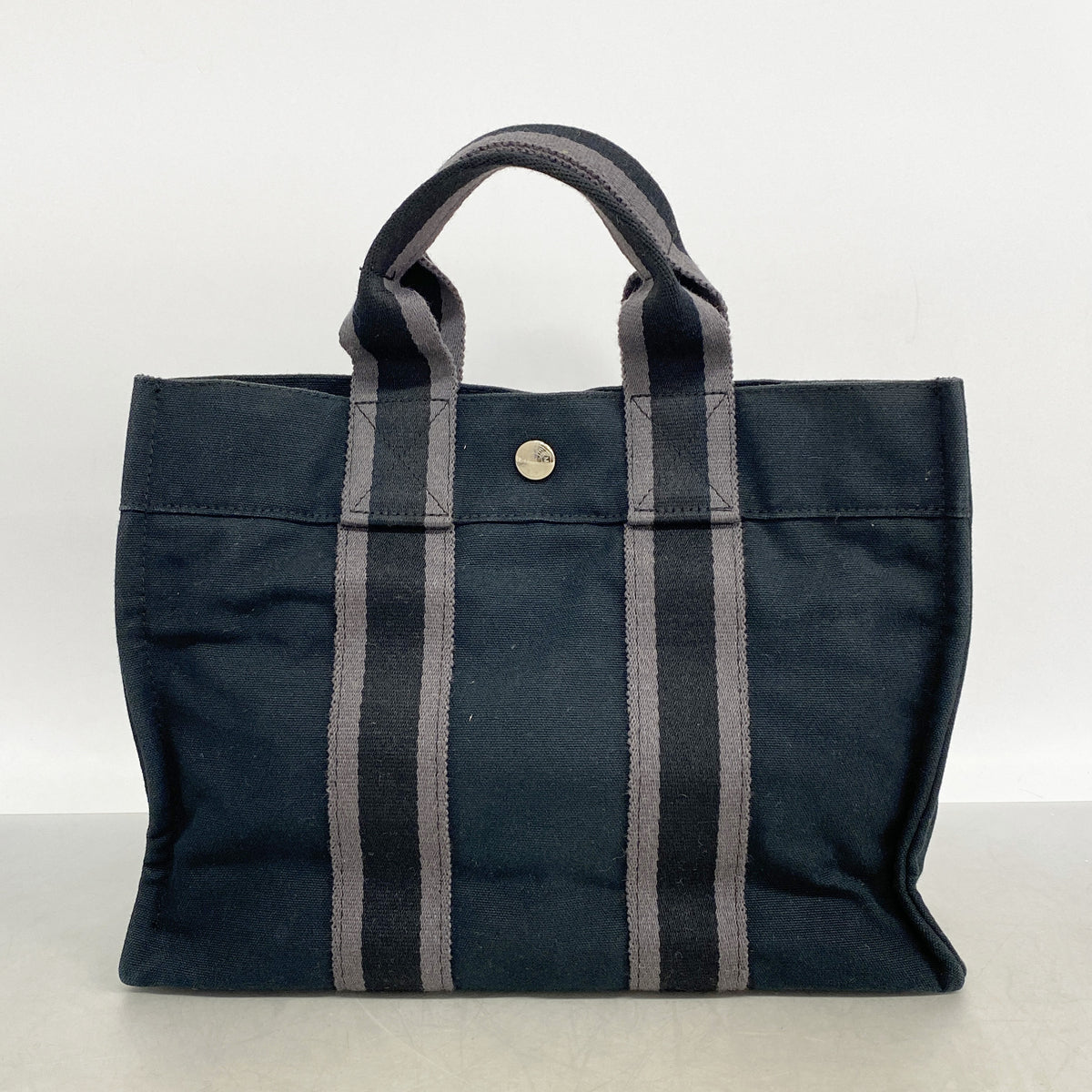 【6kd4148】エルメス トートバッグ フールトゥPM キャンバス ブラック シルバー金具【中古】メンズ レディース ユニセックス