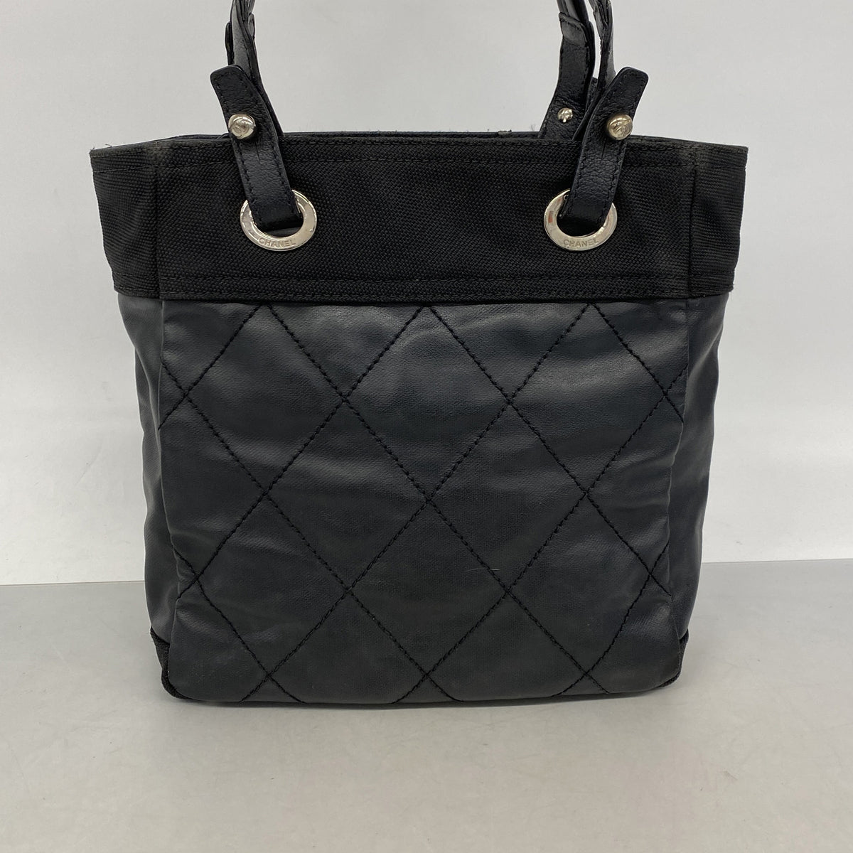 【6kd4336】シャネル トートバッグ パリビアリッツ レザー ブラック【中古】レディース