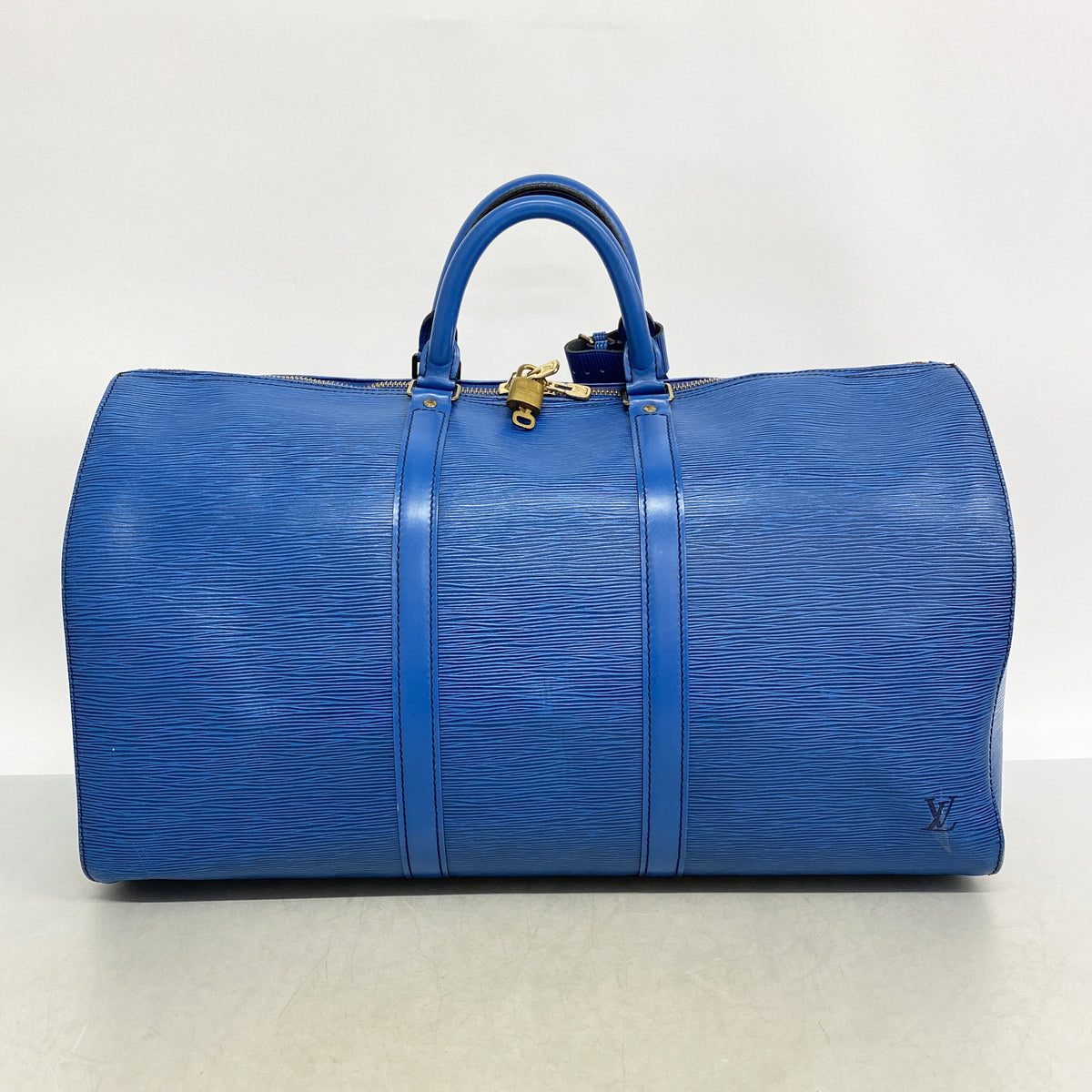 【6kd4341】ルイヴィトン ボストンバッグ エピ キーポル50 M42965 トレドブルー【中古】メンズ レディース ユニセックス