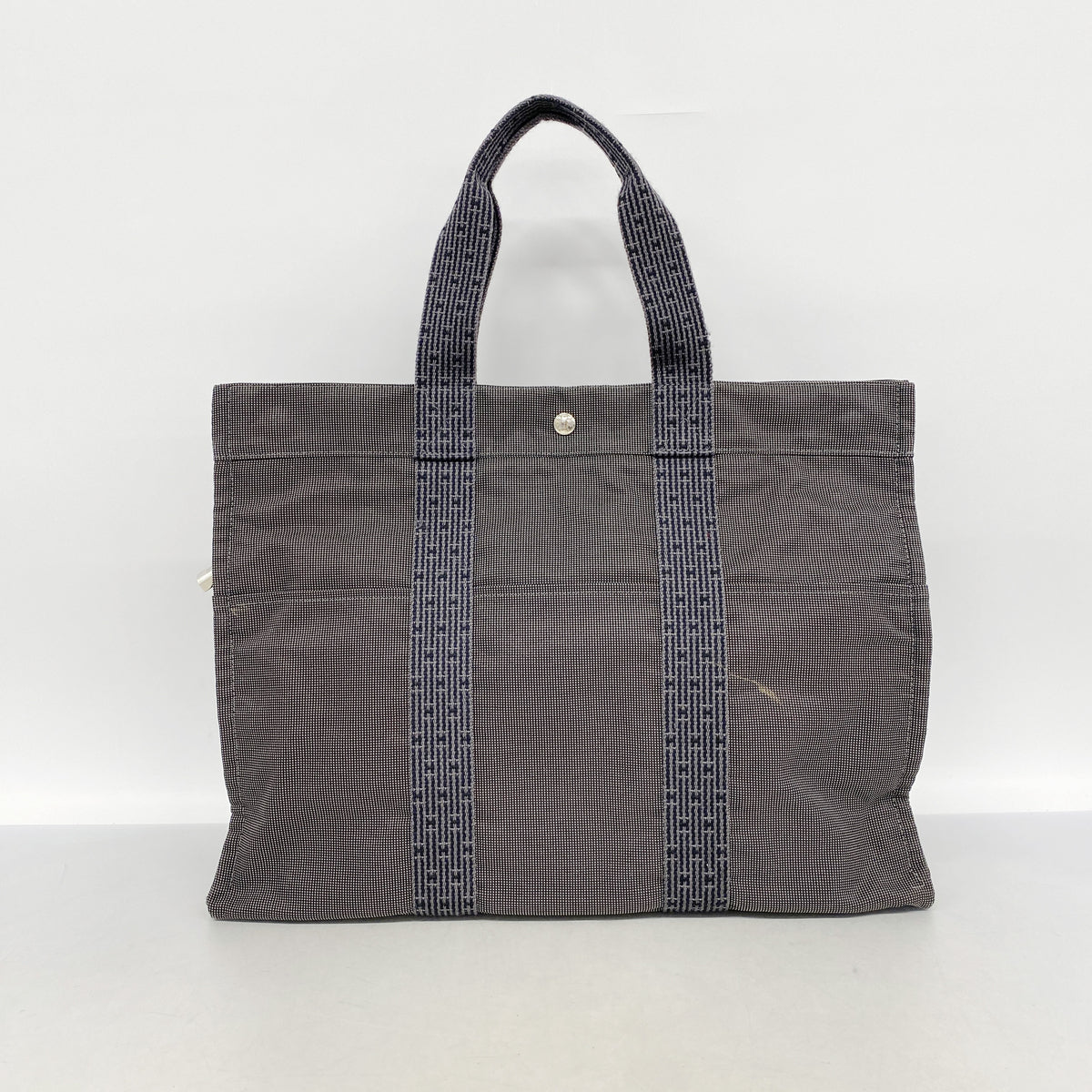 【6kd4357】エルメス トートバッグ エールラインGM ナイロン グレー シルバー金具【中古】メンズ レディース ユニセックス