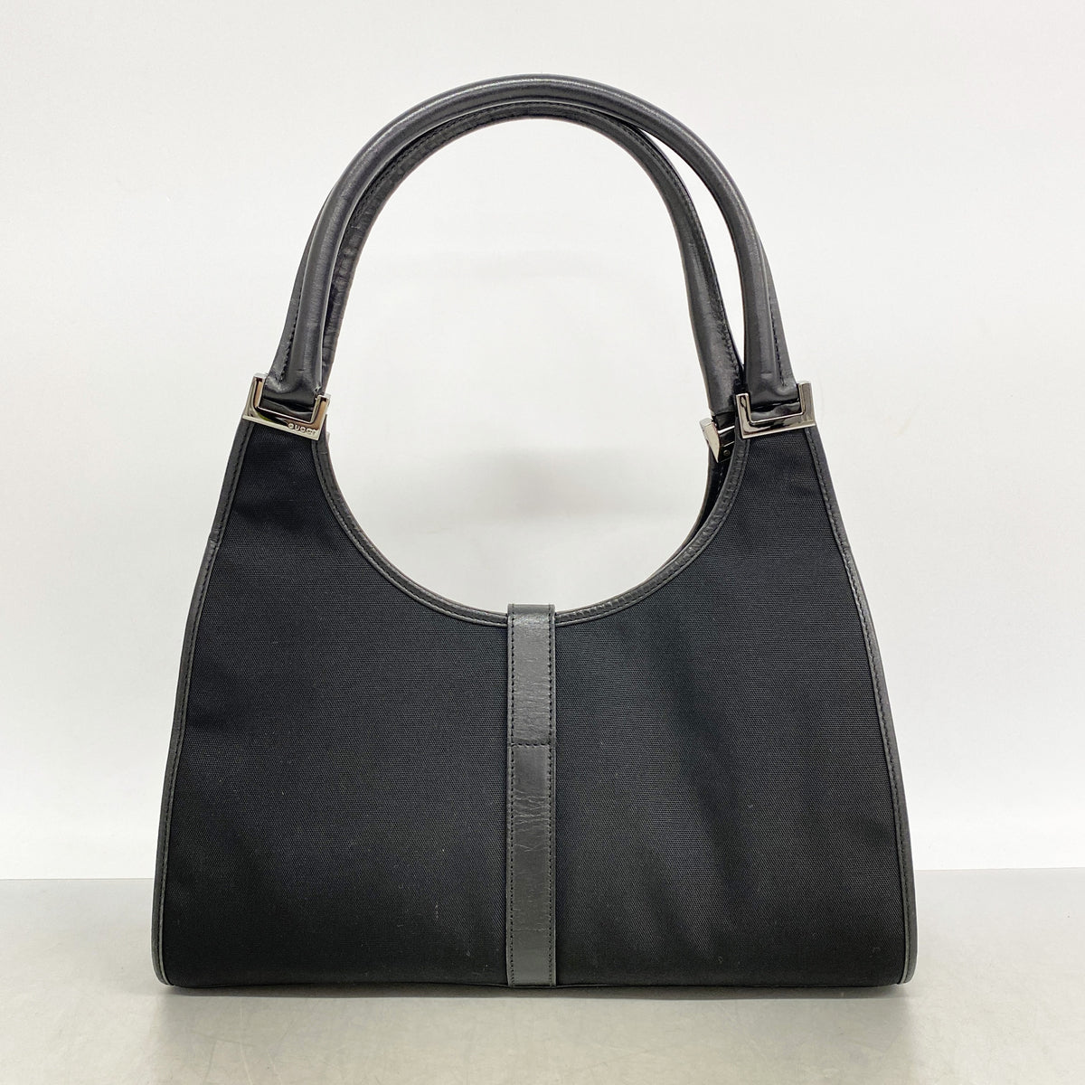 【6kd4469】グッチ ショルダーバッグ ジャッキー 002 1067 ナイロン ブラック シルバー金具【中古】レディース
