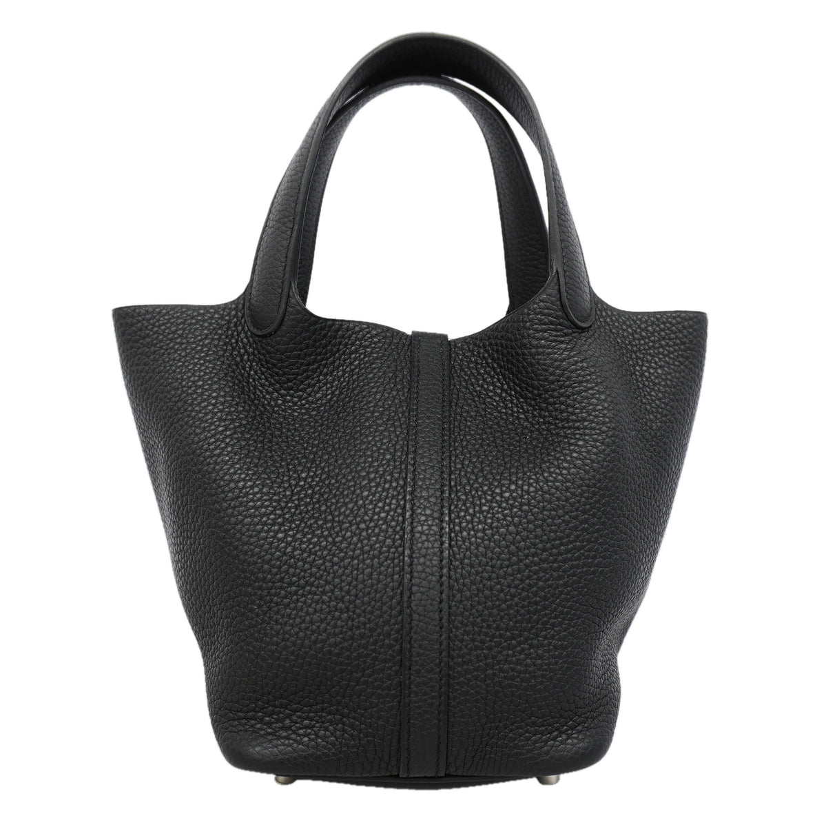 【6kd4519】エルメス ハンドバッグ ピコタンロックPM トリヨンクレマンス ブラック シルバー金具 D刻印【中古】レディース