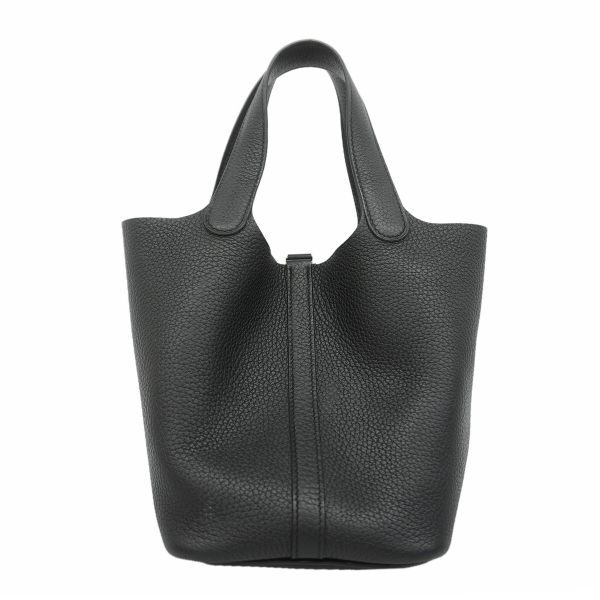 【6kd4791】エルメス ハンドバッグ ピコタンロックPM トリヨンクレマンス ブラック シルバー金具 D刻印【中古】レディース