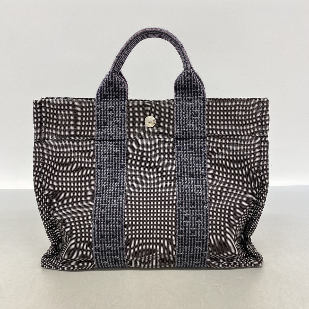 【6kd4883】エルメス トートバッグ エールラインPM ナイロン グレー シルバー金具【中古】メンズ レディース ユニセックス