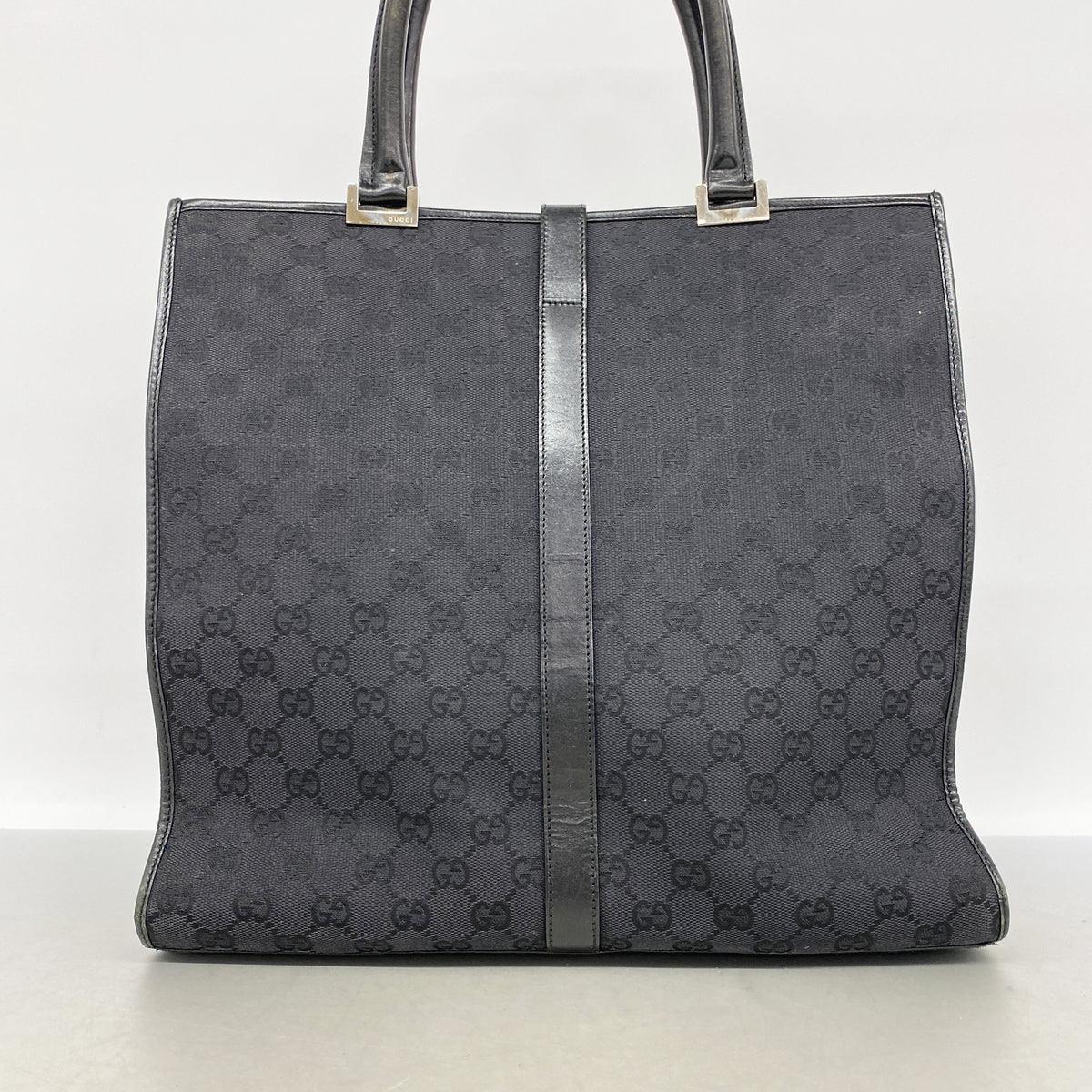 【6ke5076】グッチ ハンドバッグ GGキャンバス/ジャッキー 002 1064 キャンバス ブラック シルバー金具【中古】レディース