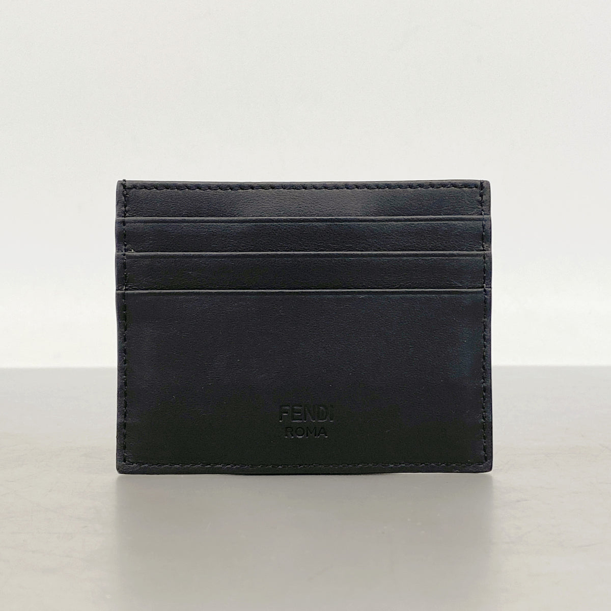 【6ke5117】フェンディ カードケース モンスター レザー ブラック シルバー金具【中古】メンズ レディース ユニセックス