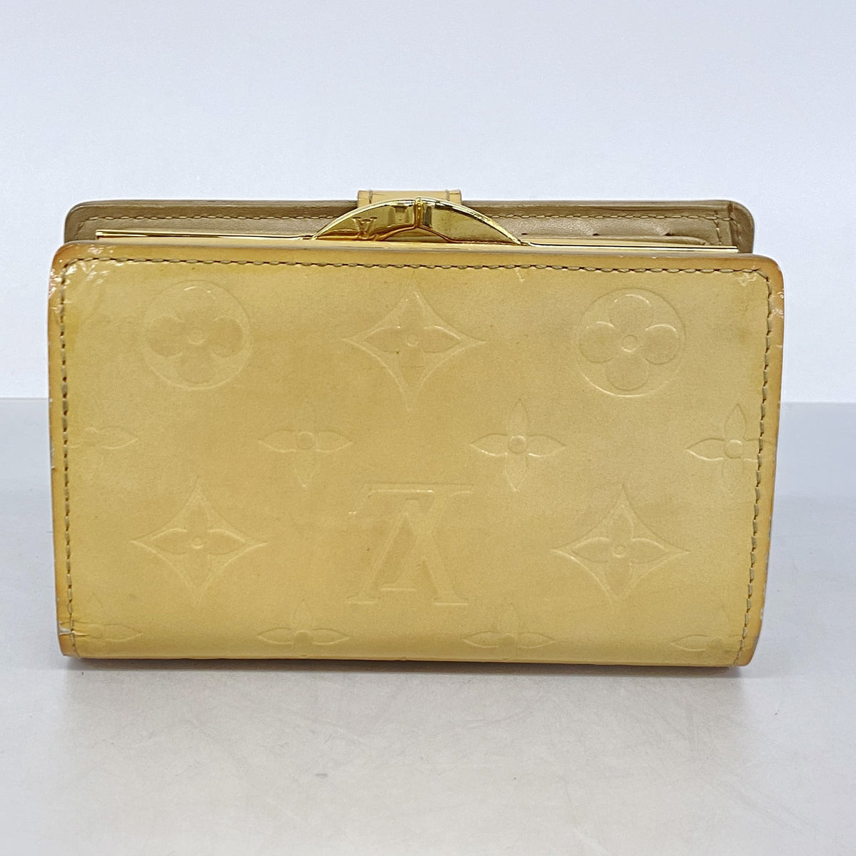 【6ke5131】ルイヴィトン 財布 ヴェルニ ポルトモネビエヴィエノワ M91210 ベージュ【中古】レディース