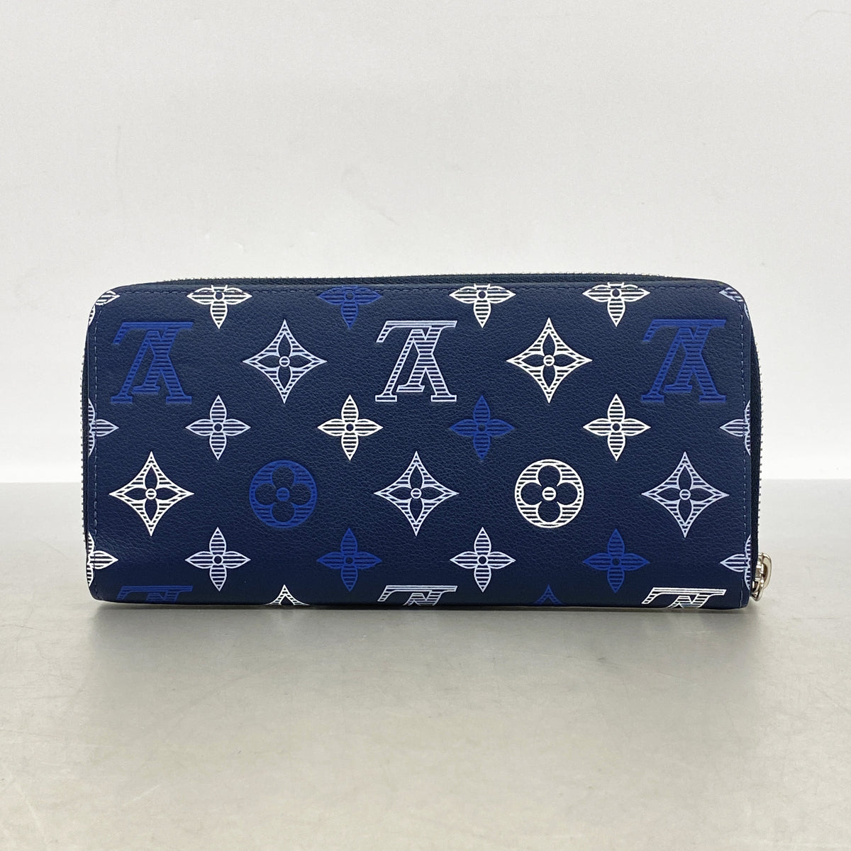 【6ke5188】ルイヴィトン 長財布 モノグラム・シャドウ ジッピーウォレットホリゾンタル M29777 ネイビーブルー【中古】メンズ