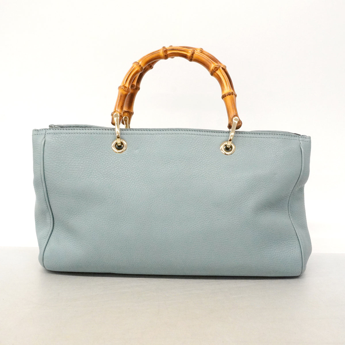 【6ke5196】グッチ ハンドバッグ バンブー 323660 レザー ブルー ゴールド金具 2wayバッグ【中古】レディース