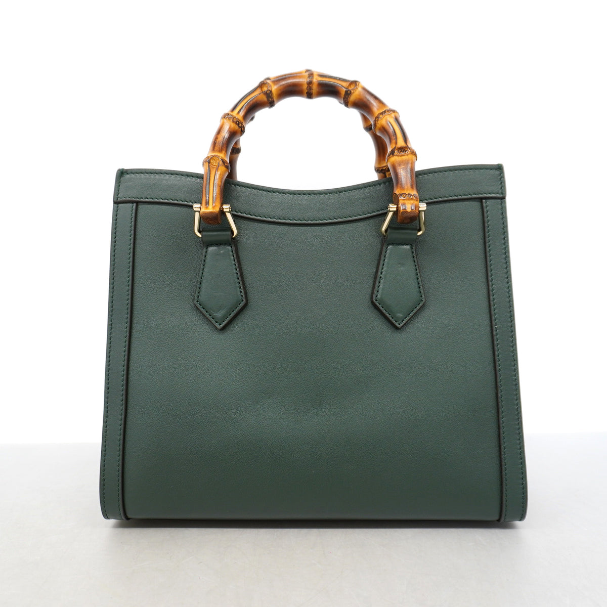 【6ke5255】グッチ トートバッグ バンブー ダイアナ 853226 レザー グリーン シャンパンゴールド金具 2wayバッグ【中古】レディース