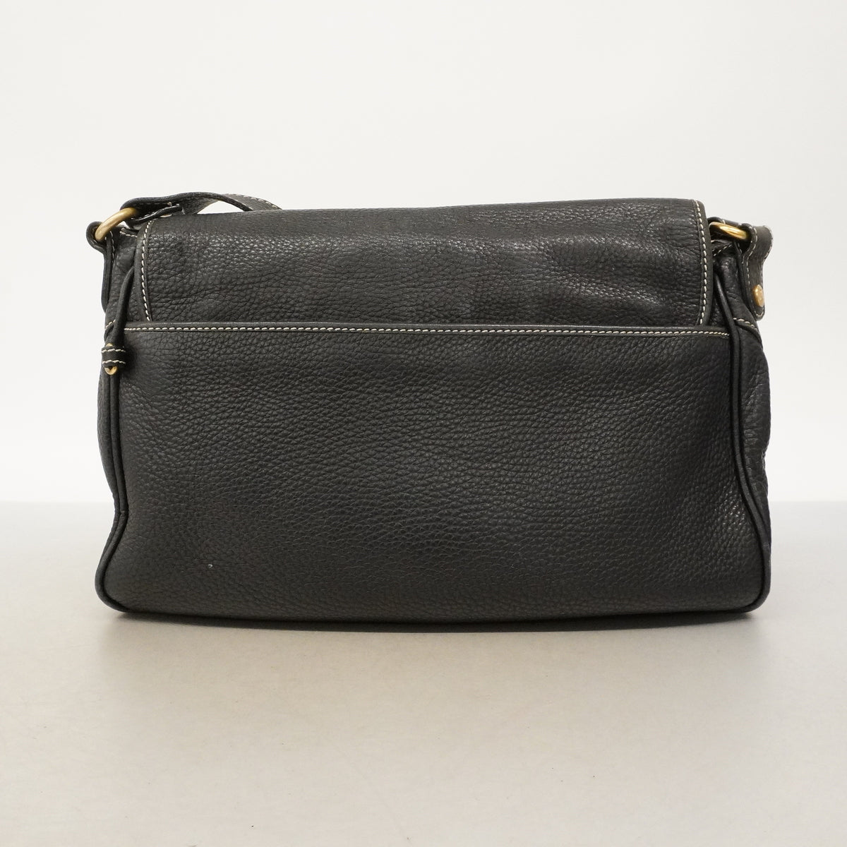 【6ke5257】セリーヌ ショルダーバッグ レザー ブラック ゴールド金具【中古】レディース