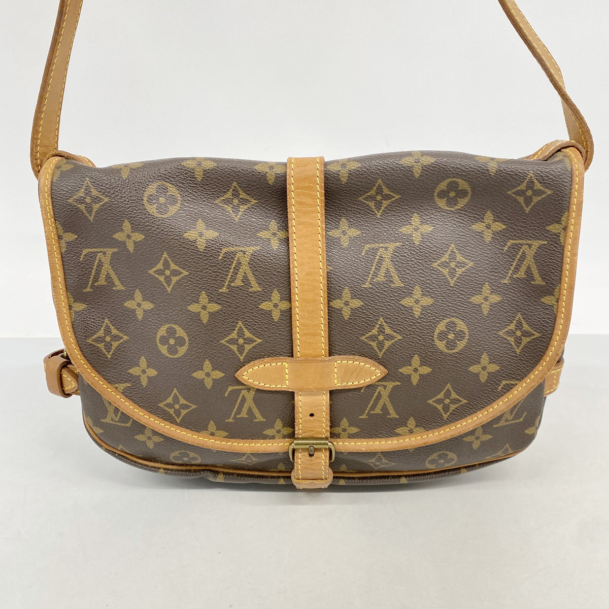 【6ke5332】ルイヴィトン ショルダーバッグ モノグラム ソミュール30 M42256 ブラウン【中古】レディース