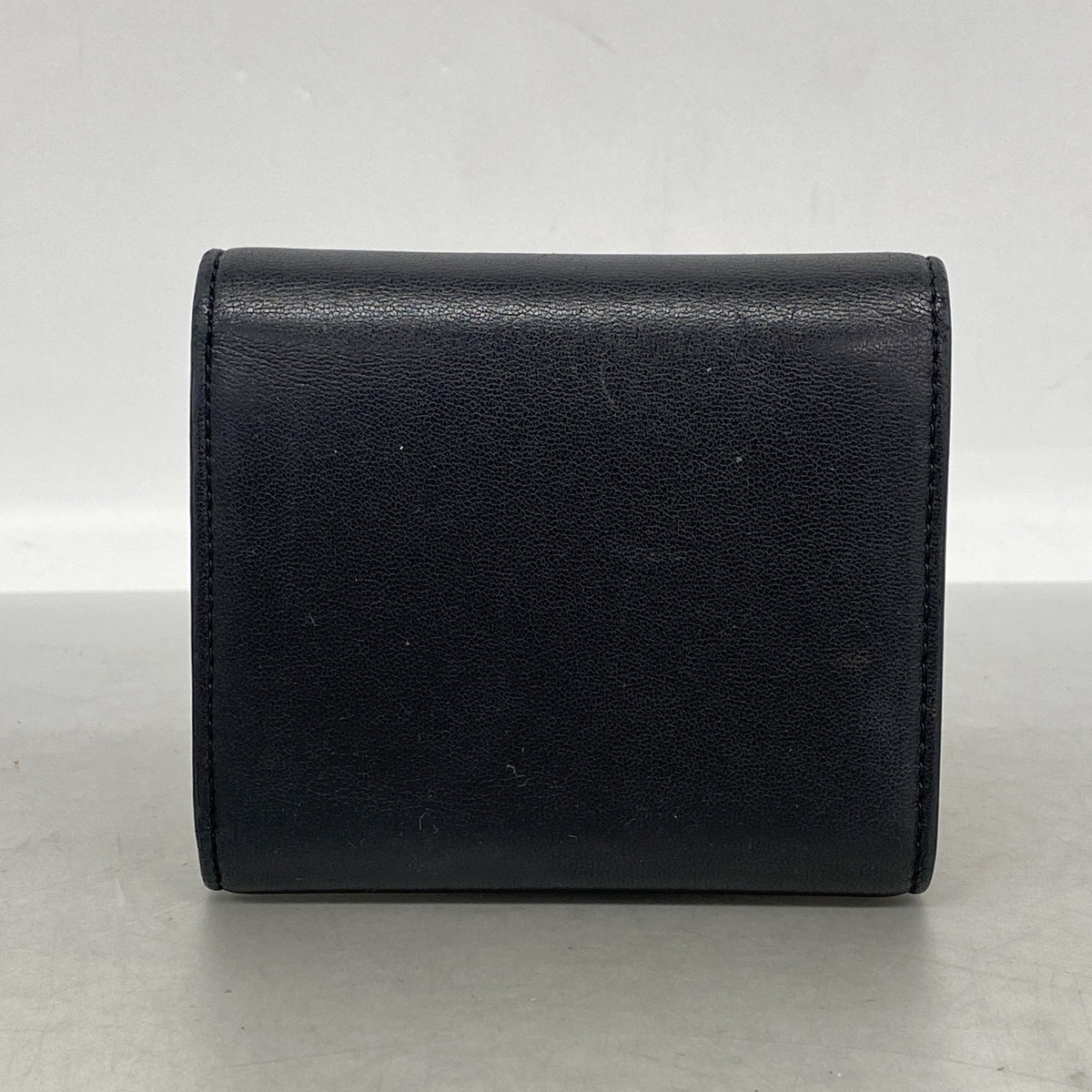 【6ke5359】セリーヌ 三つ折り財布 トリオンフ レザー ブラック ゴールド金具【中古】レディース