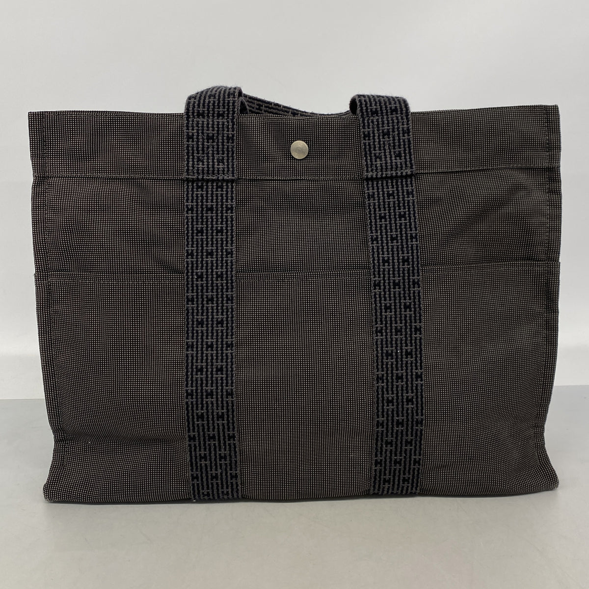 【6ke6090】エルメス トートバッグ エールラインMM ナイロン グレー シルバー金具【中古】メンズ レディース ユニセックス