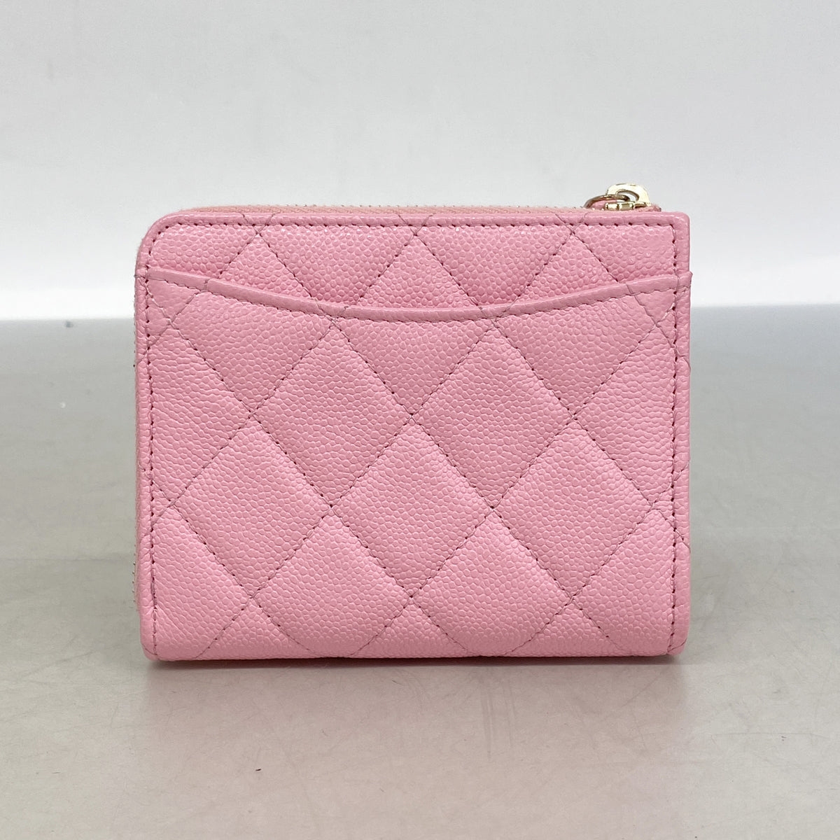 【6ke6178】シャネル コインケース マトラッセ キャビアスキン ピンク シャンパンゴールド金具【中古】レディース