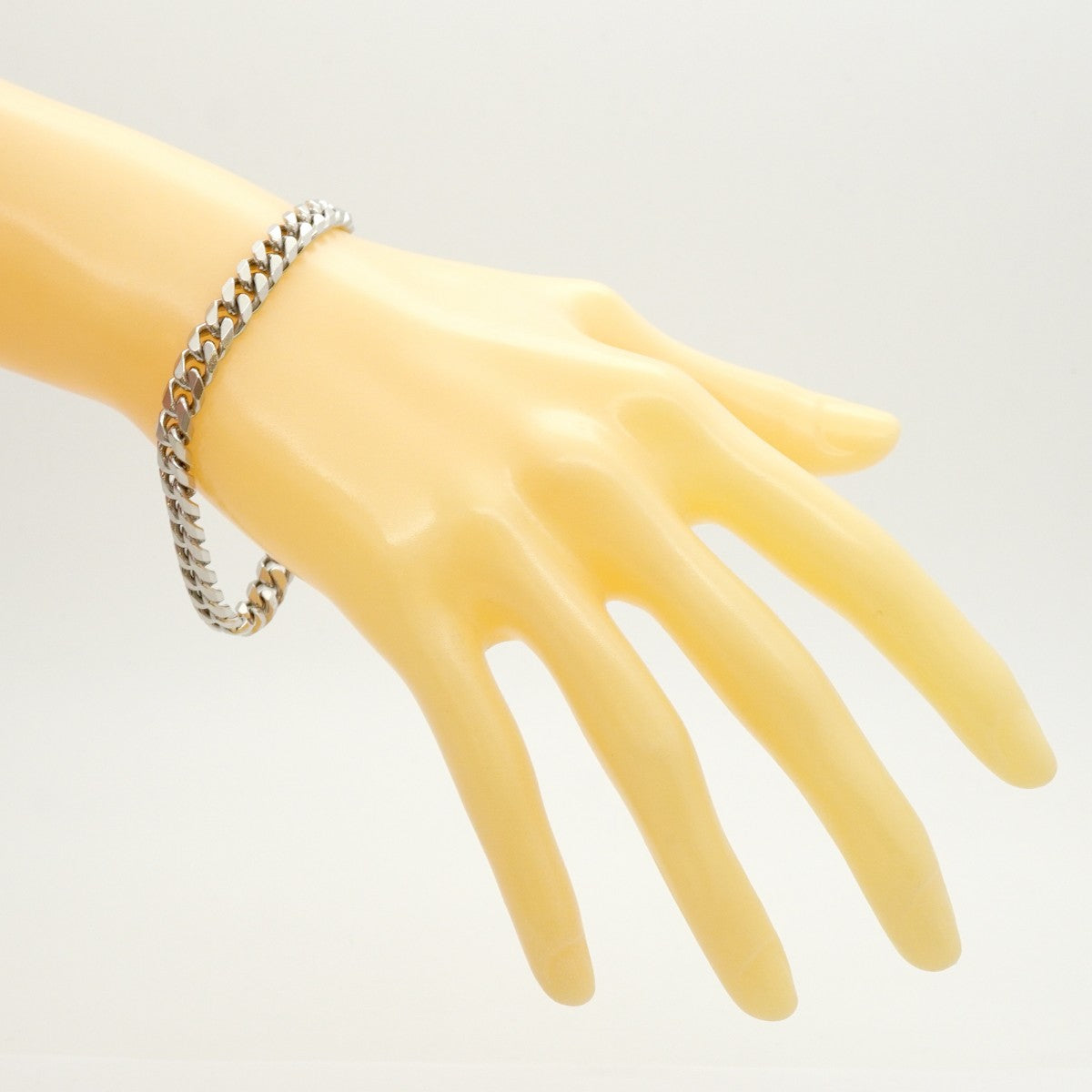 【6khe0068】喜平 ブレスレット Pt850 プラチナ 8面 シングル 20.7cm 50.4g キヘイ【中古】メンズ レディース ユニセックス
