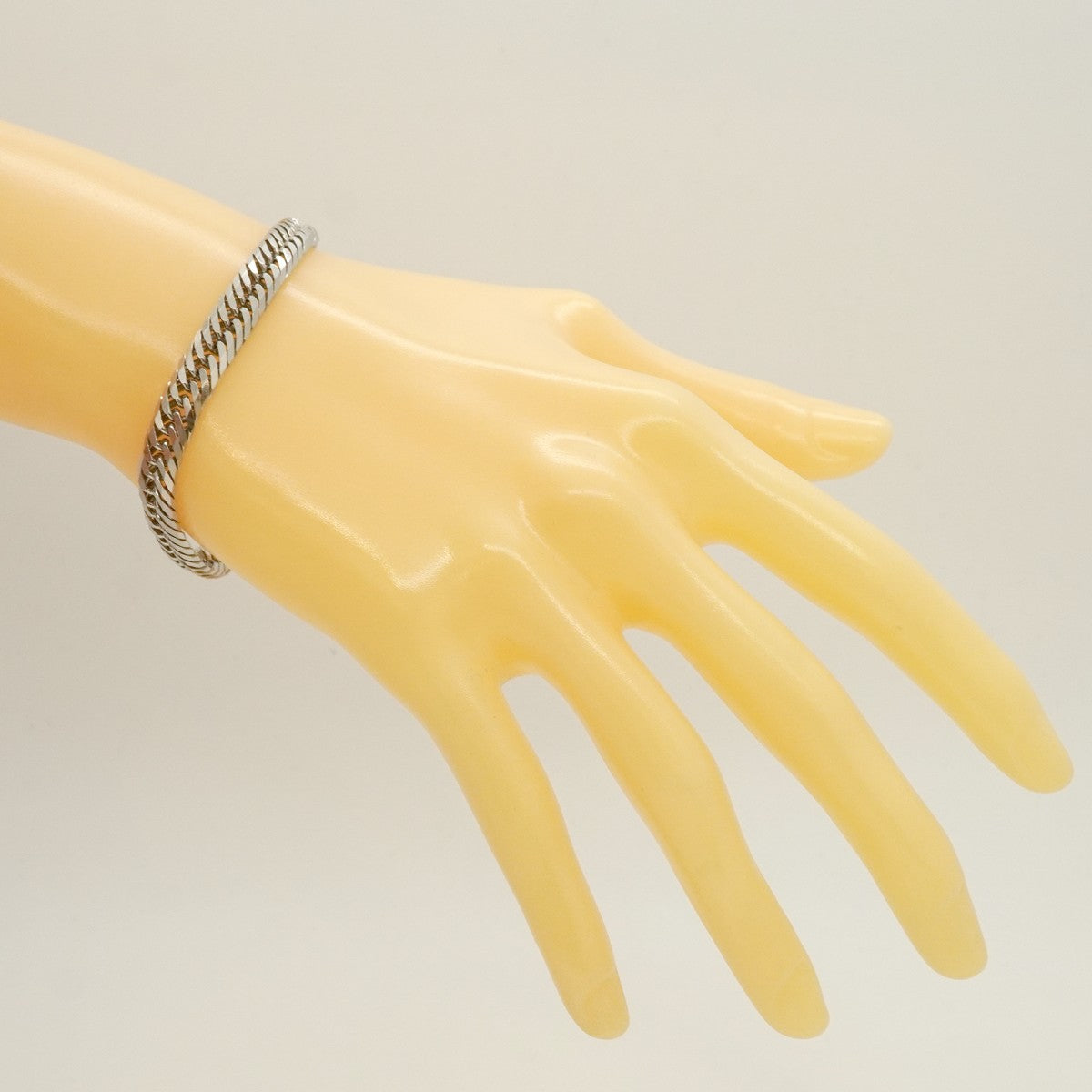 【6khg0039】喜平 ブレスレット Pt850 プラチナ 8面 トリプル 17.5cm 26.1g キヘイ【中古】メンズ レディース ユニセックス