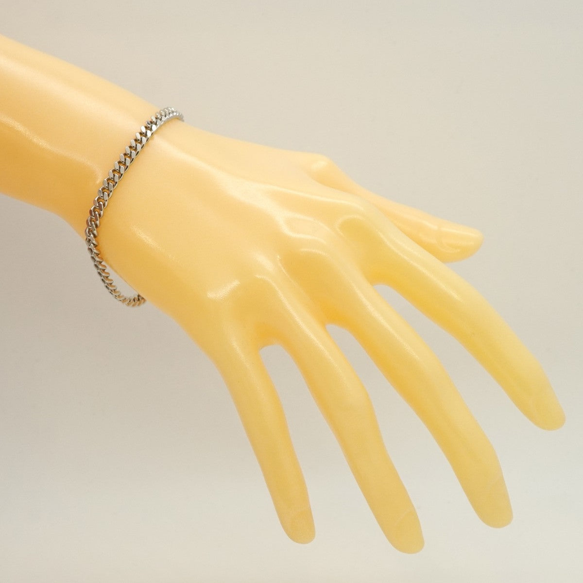 【6khg0062】喜平 ブレスレット Pt850 プラチナ 2面 シングル 18.6cm 20.2g キヘイ【中古】メンズ レディース ユニセックス