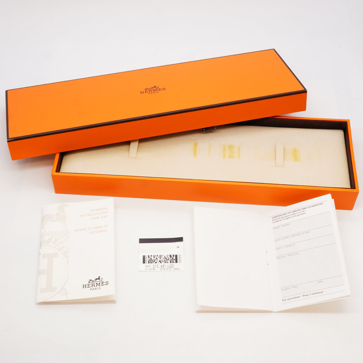 【6wia0036】エルメス Hウォッチ HH1.210 オレンジ文字盤【中古】腕時計 レディース