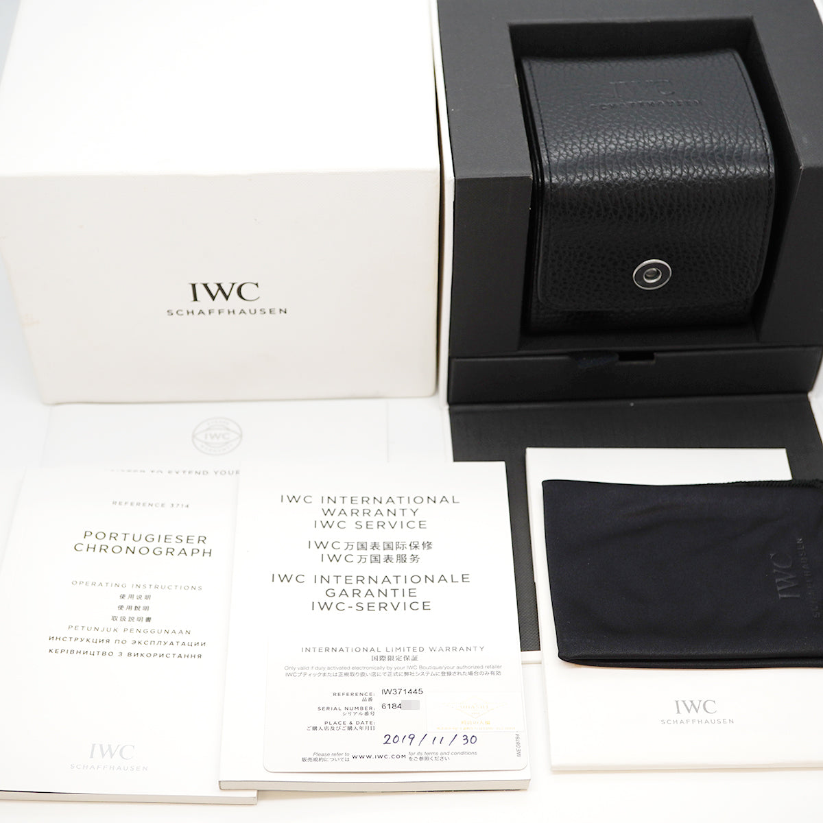 【6wic0205】IWC アイダブリューシー シャフハウゼン ポルトギーゼ クロノグラフ IW371445 シルバー文字盤【中古】腕時計 メンズ