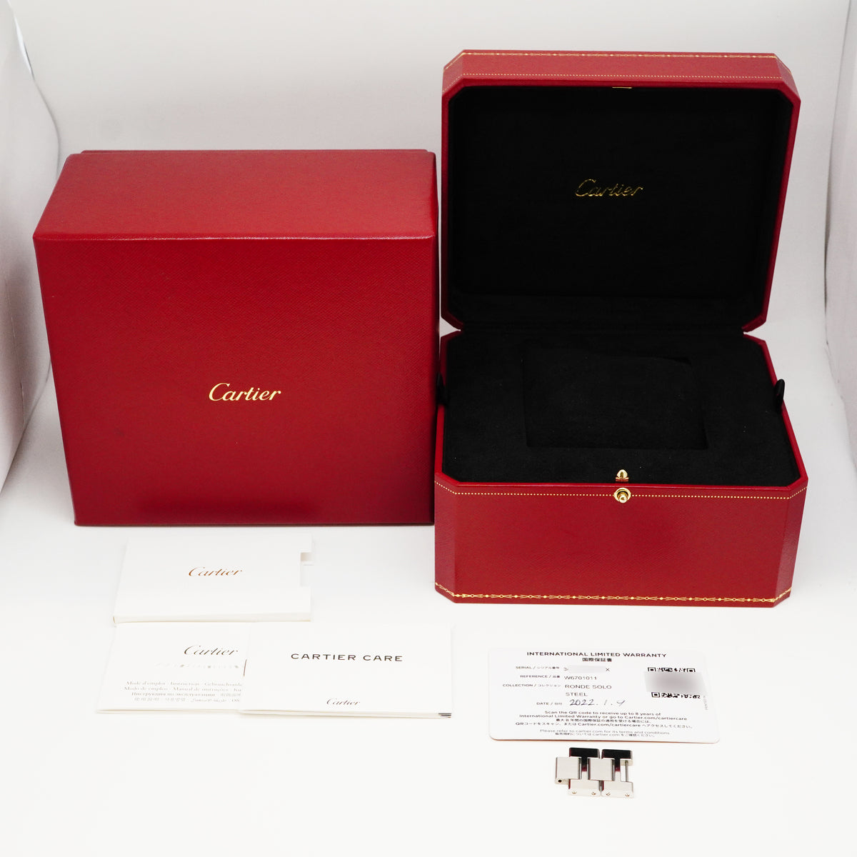 【6wid0256】カルティエ ロンドソロ XL W6701011 シルバー文字盤【中古】腕時計 メンズ