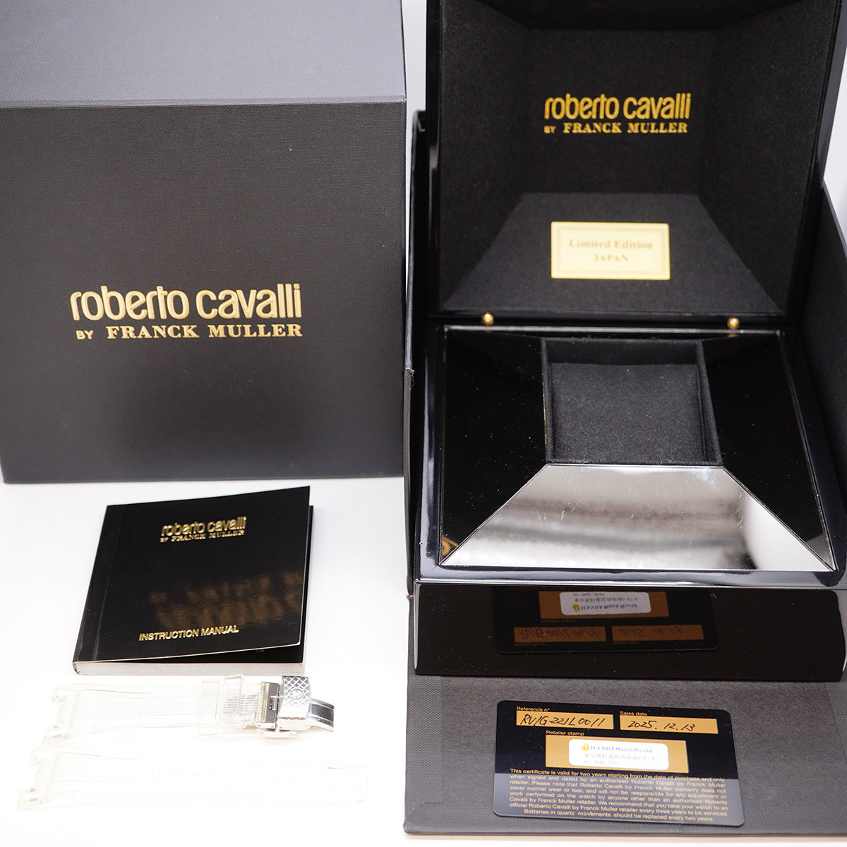 【6wka0060】ロベルト・カヴァリ バイ フランク・ミュラー RV1G221L0011 スケルトン文字盤【中古】腕時計 メンズ