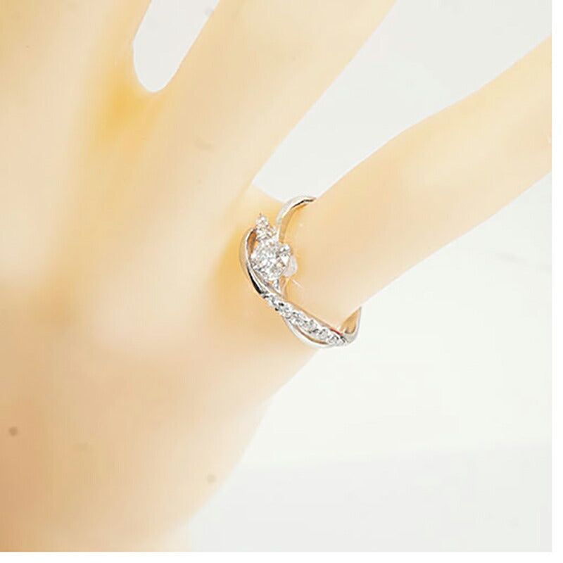 【jt010】 リング Pt900 プラチナ ダイヤモンド 0.325ct/0.12ct 8.5号【中古】レディース