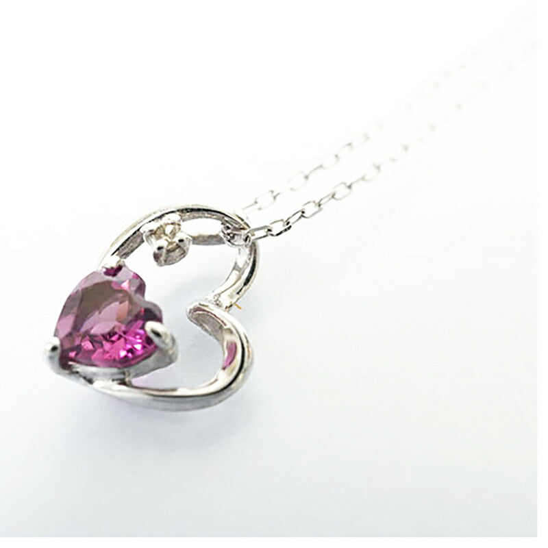 【jt025】 ネックレス ハートモチーフ K10WG ホワイトゴールド ダイヤモンド 0.06ct【中古】レディース