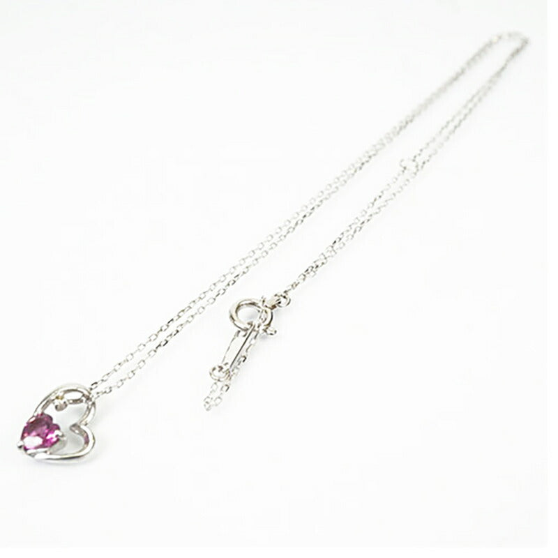 【jt025】 ネックレス ハートモチーフ K10WG ホワイトゴールド ダイヤモンド 0.06ct【中古】レディース