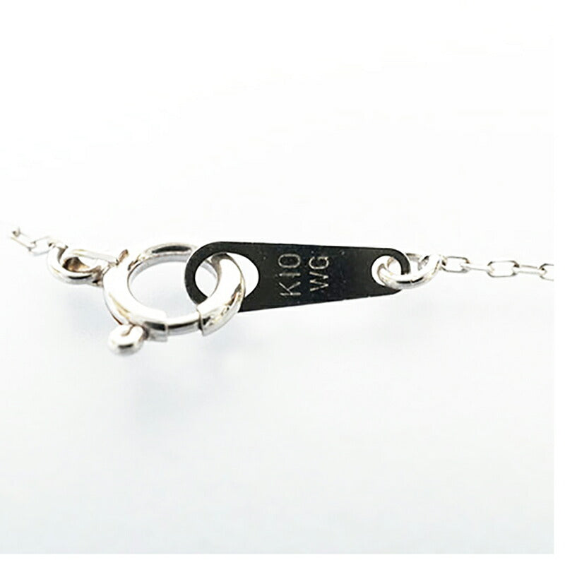【jt025】 ネックレス ハートモチーフ K10WG ホワイトゴールド ダイヤモンド 0.06ct【中古】レディース