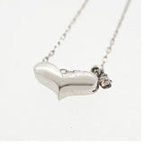 【jt033】 ネックレス ハートモチーフ 一粒ダイヤ K10WG ホワイトゴールド ダイヤモンド 0.01ct 未使用【中古】レディース