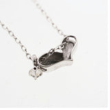 【jt033】 ネックレス ハートモチーフ 一粒ダイヤ K10WG ホワイトゴールド ダイヤモンド 0.01ct 未使用【中古】レディース