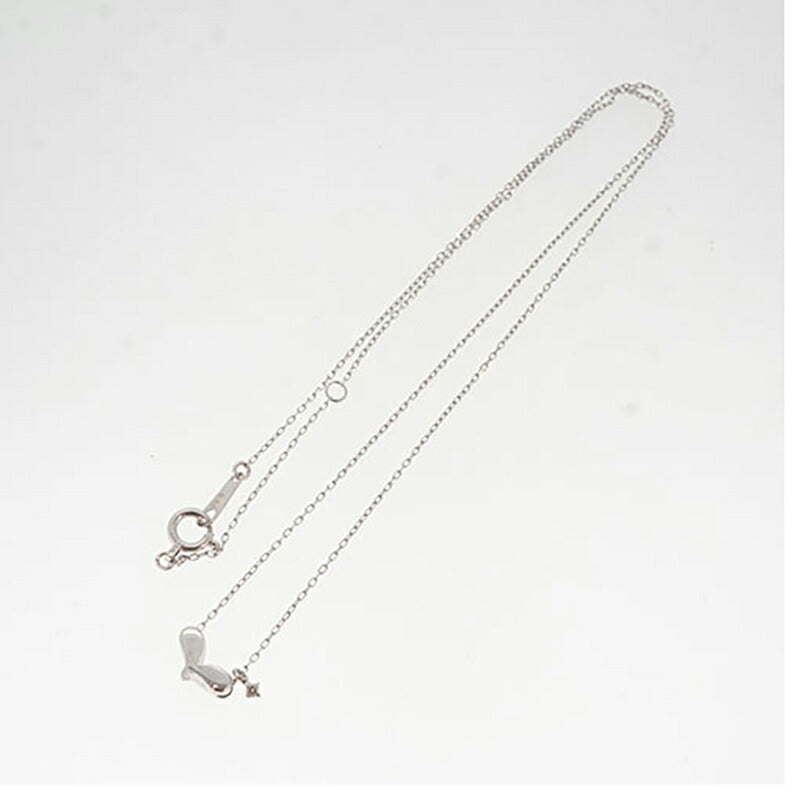 【jt033】 ネックレス ハートモチーフ 一粒ダイヤ K10WG ホワイトゴールド ダイヤモンド 0.01ct 未使用【中古】レディース