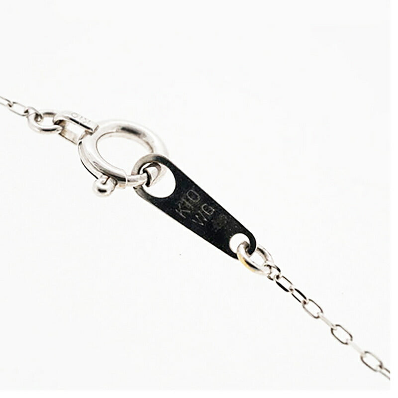 【jt033】 ネックレス ハートモチーフ 一粒ダイヤ K10WG ホワイトゴールド ダイヤモンド 0.01ct 未使用【中古】レディース