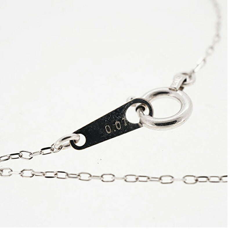 【jt033】 ネックレス ハートモチーフ 一粒ダイヤ K10WG ホワイトゴールド ダイヤモンド 0.01ct 未使用【中古】レディース