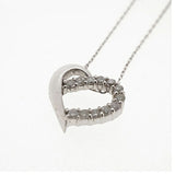 【jt038】 ネックレス ハートモチーフ K18WG ホワイトゴールド ダイヤモンド 0.12ct 未使用【中古】レディース