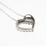 【jt038】 ネックレス ハートモチーフ K18WG ホワイトゴールド ダイヤモンド 0.12ct 未使用【中古】レディース