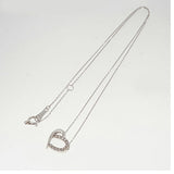 【jt038】 ネックレス ハートモチーフ K18WG ホワイトゴールド ダイヤモンド 0.12ct 未使用【中古】レディース