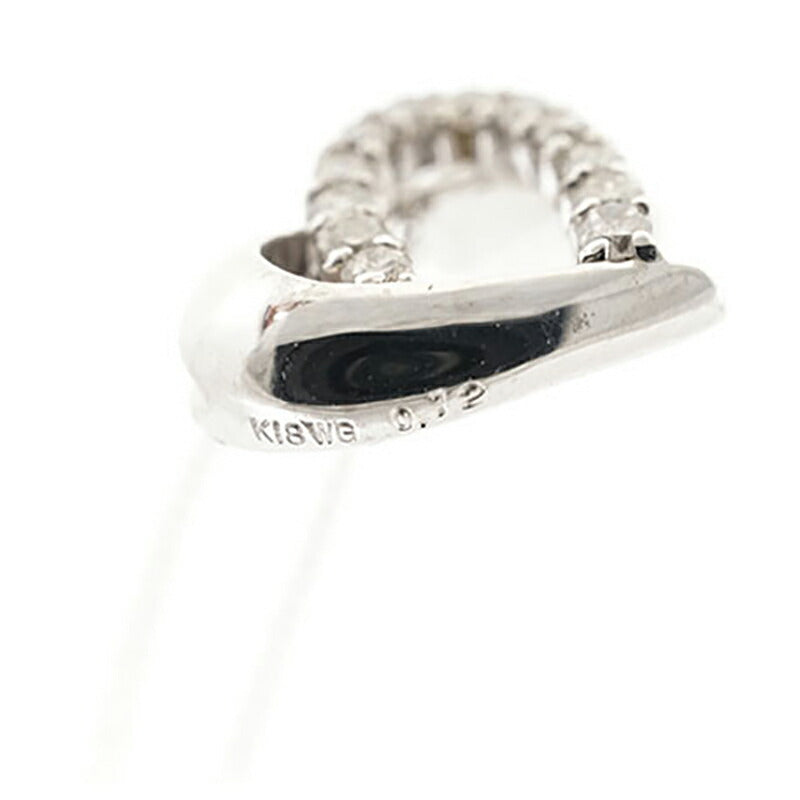 【jt038】 ネックレス ハートモチーフ K18WG ホワイトゴールド ダイヤモンド 0.12ct 未使用【中古】レディース