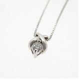 【jt041】 ネックレス 一粒ダイヤ K18WG ホワイトゴールド ダイヤモンド 0.05ct 未使用【中古】レディース