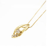 【jt050】 ネックレス K18YG イエローゴールド ダイヤモンド 0.1ct 未使用【中古】レディース