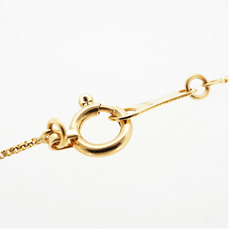 【jt050】 ネックレス K18YG イエローゴールド ダイヤモンド 0.1ct 未使用【中古】レディース