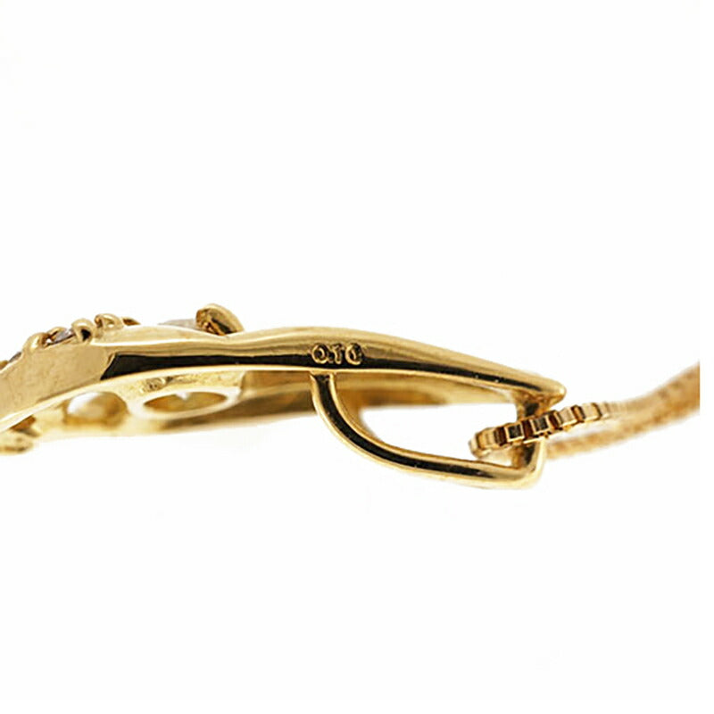 【jt050】 ネックレス K18YG イエローゴールド ダイヤモンド 0.1ct 未使用【中古】レディース