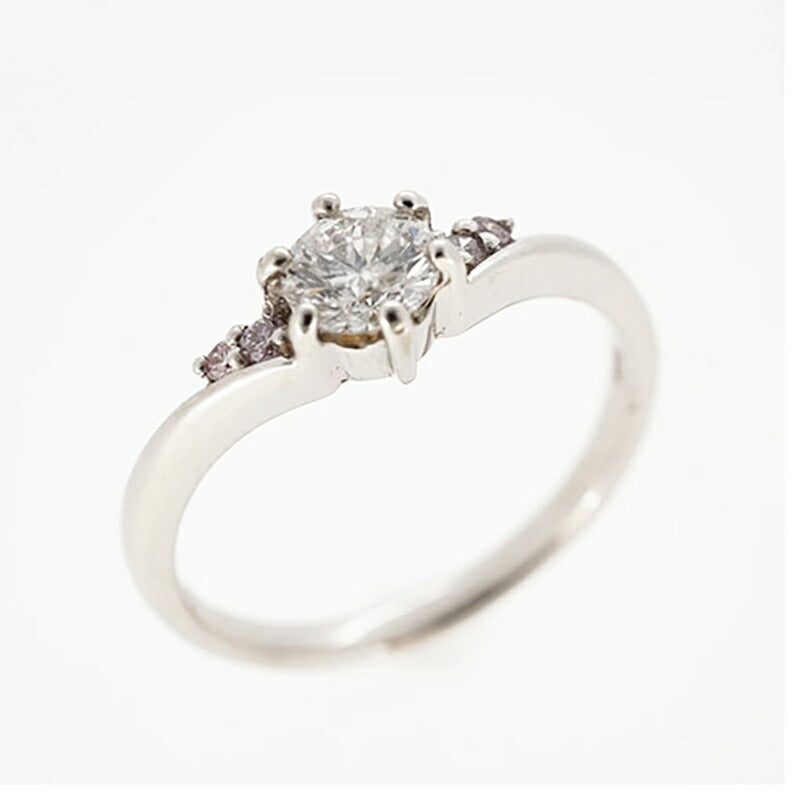 【jt075】 リング Pt900 プラチナ ダイヤモンド 0.31ct/0.04ct 10.5号 未使用【中古】レディース