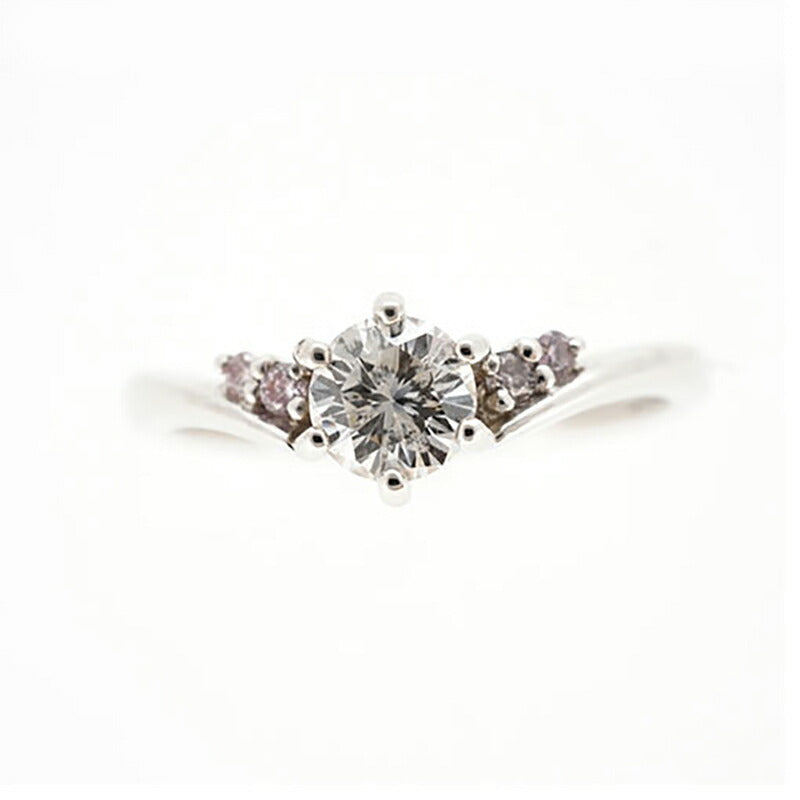 【jt075】 リング Pt900 プラチナ ダイヤモンド 0.31ct/0.04ct 10.5号 未使用【中古】レディース