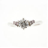 【jt075】 リング Pt900 プラチナ ダイヤモンド 0.31ct/0.04ct 10.5号 未使用【中古】レディース