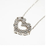 【jt082】 ネックレス ハートモチーフ ラウドブリリアントカット K18WG ホワイトゴールド ダイヤモンド 0.3ct 未使用【中古】レディース