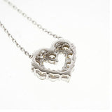 【jt082】 ネックレス ハートモチーフ ラウドブリリアントカット K18WG ホワイトゴールド ダイヤモンド 0.3ct 未使用【中古】レディース