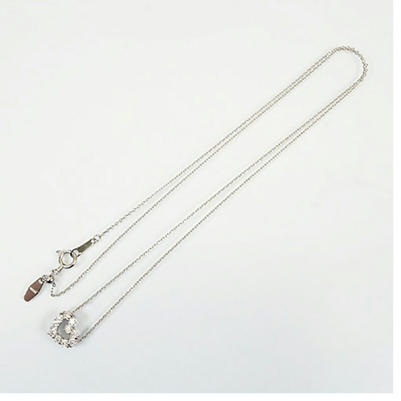 【jt082】 ネックレス ハートモチーフ ラウドブリリアントカット K18WG ホワイトゴールド ダイヤモンド 0.3ct 未使用【中古】レディース
