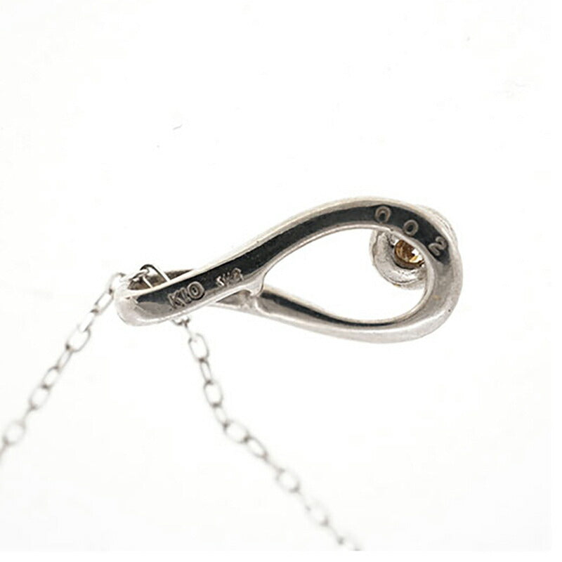 【jt083】 ネックレス 一粒ダイヤ K10WG ホワイトゴールド ダイヤモンド 0.02ct 未使用【中古】レディース